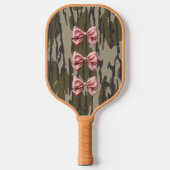 Ästhetische Camouflage Bottomland Baby Pink Ribbon Pickleball Schläger (Vorderseite)