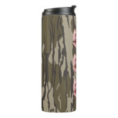 Ästhetische Camouflage Bottomland Baby Pink Ribbon Thermosbecher (Nach links gedreht)