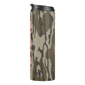Ästhetische Camouflage Bottomland Baby Pink Ribbon Thermosbecher (Nach rechts gedreht)