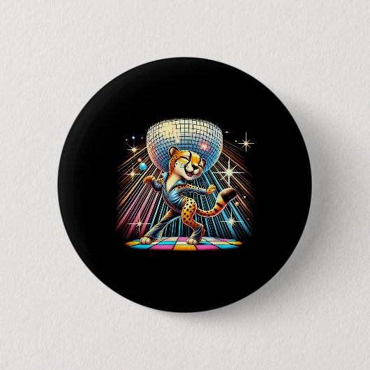 Ästhetische Cheetah Disco Dancer Spooky Tanz Kinde Button (Vorderseite)