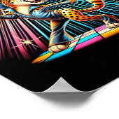 Ästhetische Cheetah Disco Dancer Spooky Tanz Kinde Poster (Ecke)