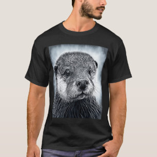 Ästhetische Coole Otter Kopf gestrichen Meer Otter T-Shirt