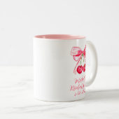 Ästhetische Coquette Pink Bow Elegantes Brautparty Zweifarbige Tasse (VorderseiteRechts)