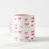 Ästhetische Coquette Rosa braun Elegante Wasserfar Zweifarbige Tasse (Vorderseite Links)