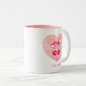 Ästhetische Coquette Rosa braun Elegante Wasserfar Zweifarbige Tasse (VorderseiteRechts)