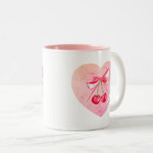 Ästhetische Coquette Rosa braun Elegante Wasserfar Zweifarbige Tasse (VorderseiteRechts)