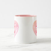 Ästhetische Coquette Rosa braun Elegante Wasserfar Zweifarbige Tasse (Mittel)