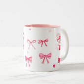 Ästhetische Coquette Rosa braun Elegante Wasserfar Zweifarbige Tasse (VorderseiteRechts)