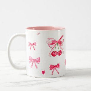 Ästhetische Coquette Rosa braun Elegante Wasserfar Zweifarbige Tasse