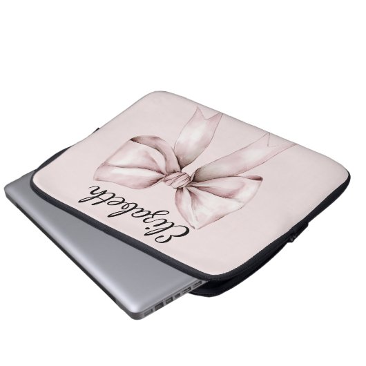 Ästhetische Coquette Rosa Bug Personalisiert Name Laptopschutzhülle (Vorne Knopf)