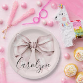 Ästhetische Coquette Rosa Bug Personalisiert Name Pappteller (Party)
