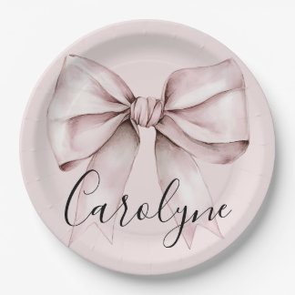 Ästhetische Coquette Rosa Bug Personalisiert Name Pappteller