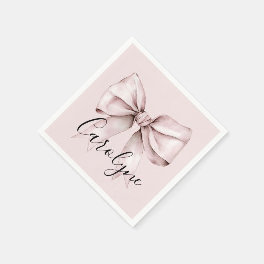 Ästhetische Coquette Rosa Bug Personalisiert Name Serviette (Ecke)