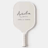 Ästhetische Country Club Streifen Kariert Monogram Pickleball Schläger (Vorderseite)