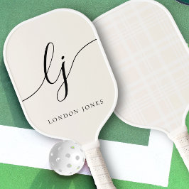Ästhetische Country Club Streifen Kariert Monogram Pickleball Schläger