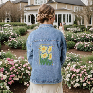 Ästhetische Daisy Kindness Wildblume Frühlingsbien Jeansjacke