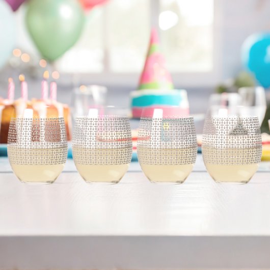 Ästhetische Darstellung eines braunen und weißen F Weinglas Ohne Stiel (Insitu (Geburtstag))