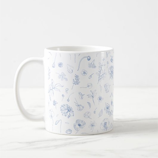 Ästhetische Elegance Schönes Blumenmuster Kaffeetasse (Links)