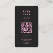 Ästhetische Eleganmonogramm X Schwarz Rosa Bläsche Visitenkarte (Rückseite)