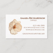 Ästhetische Elegant floral Soft Beige Beruflich Visitenkarte (Rückseite)