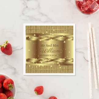 Ästhetische Elegant Mr. und Mrs. Gold Custom Weddi Serviette