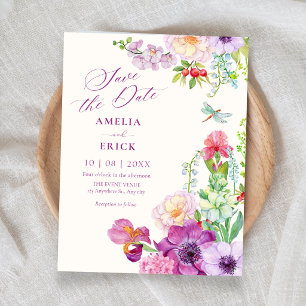Ästhetische elegante Blumenkunst Hochzeit Save The Date
