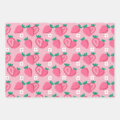 Ästhetische Erdbeere Fruchtpink Geschenkpapier Set (Vorderseite 3)