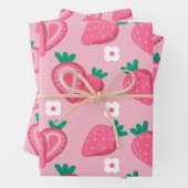 Ästhetische Erdbeere Fruchtpink Geschenkpapier Set (Beispiel)