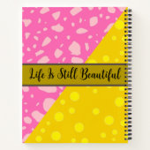 Ästhetische Farbe Gold Rosa - Anfangsname Monogram Notizblock (Rückseite)