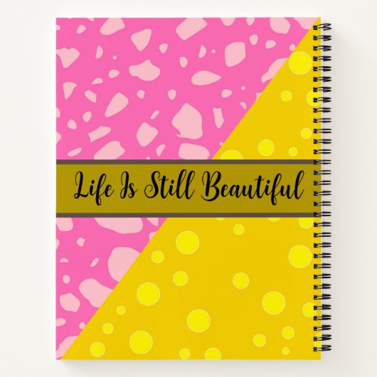 Ästhetische Farbe Gold Rosa - Anfangsname Monogram Notizblock (Rückseite)