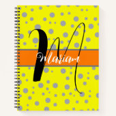 Ästhetische Farbe Grau und Gelb - Name Mit Monogra Notizblock (Vorderseite)