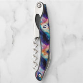 Ästhetische, farbenfrohe Achat-Glitter-Textur-Mono Kellnermesser (Vorderseite)