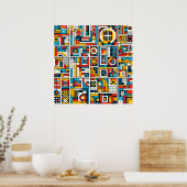Ästhetische Farbgeometrie Poster (Küche)