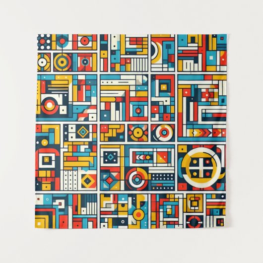 Ästhetische Farbgeometrie Wandteppich (Vorderseite (Horizontal))