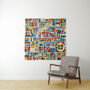 Ästhetische Farbgeometrie Wandteppich