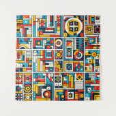 Ästhetische Farbgeometrie Wandteppich (Vorderseite)