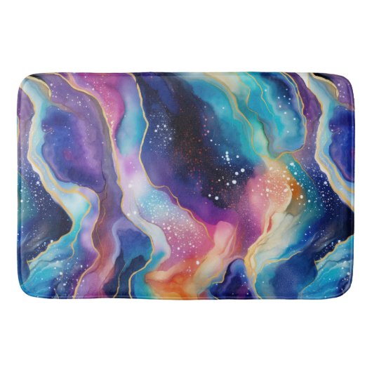 Ästhetische, farbige Regenbogen-Age-Glitzer-Textur Badematte (Vorderseite)