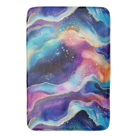 Ästhetische, farbige Regenbogen-Age-Glitzer-Textur Badematte (Vorderseite Vertikal)