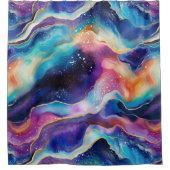 Ästhetische, farbige Regenbogen-Age-Glitzer-Textur Duschvorhang (Vorderseite)