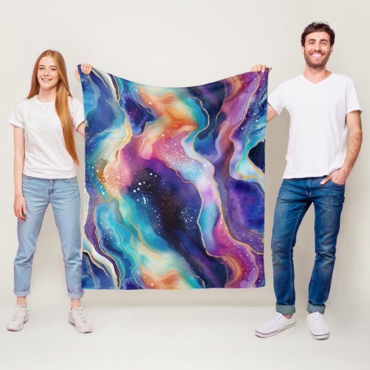 Ästhetische, farbige Regenbogen-Age-Glitzer-Textur Fleecedecke (Beispiel)