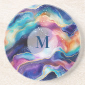 Ästhetische, farbige Regenbogen-Age-Glitzer-Textur Getränkeuntersetzer (Vorne)