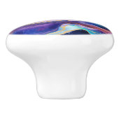 Ästhetische, farbige Regenbogen-Age-Glitzer-Textur Keramikknauf (Seitenansicht)