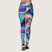 Ästhetische, farbige Regenbogen-Age-Glitzer-Textur Leggings (Rückseite)