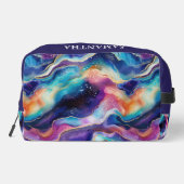 Ästhetische, farbige Regenbogen-Age-Glitzer-Textur Waschbeutel (Rückseite)