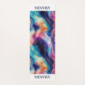 Ästhetische, farbige Regenbogen-Age-Glitzer-Textur Yogamatte (Rückseite)