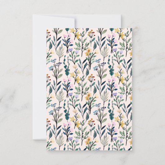 Ästhetische Floral Hand Schriftliche Skriptmeldung Dankeskarte (Rückseite)