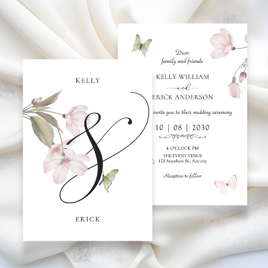 Ästhetische florale Hochzeit Einladung