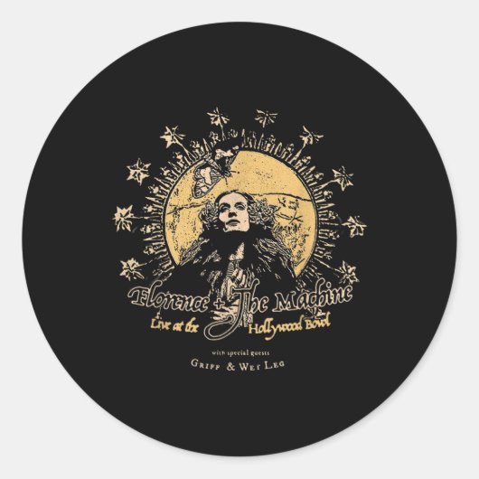 Ästhetische Florenzmaschine Vtg Runder Aufkleber (Vorderseite)