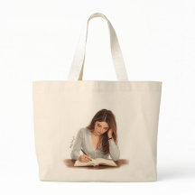 Ästhetische Frau-Schreib-Illustration-Tasche