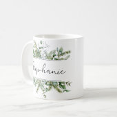 Ästhetische Frische Vegetation Persönlicher Name Kaffeetasse (Vorderseite Links)